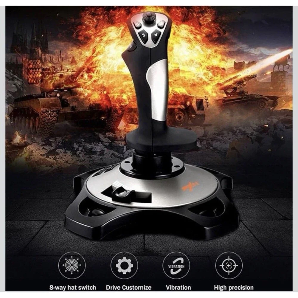PS USB Game Controller with Vibration Function and Throttle Control Gamers